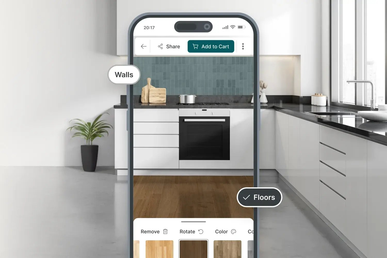 Roomvo Visualizer - Mobile - Kitchen