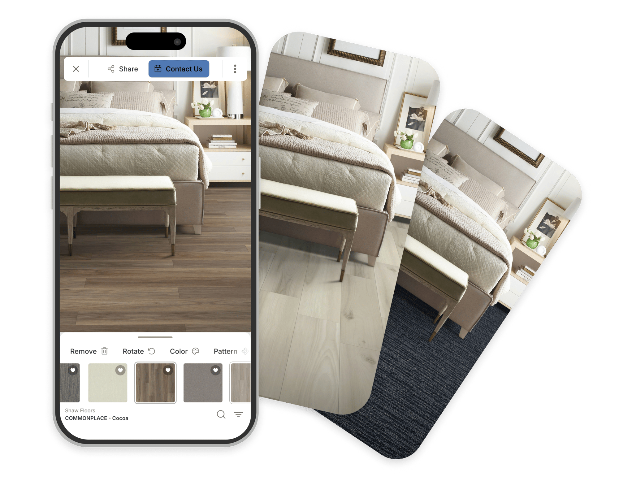 Summit Flooring bedroom phone mockup Summit Flooring bedroom phone mockup